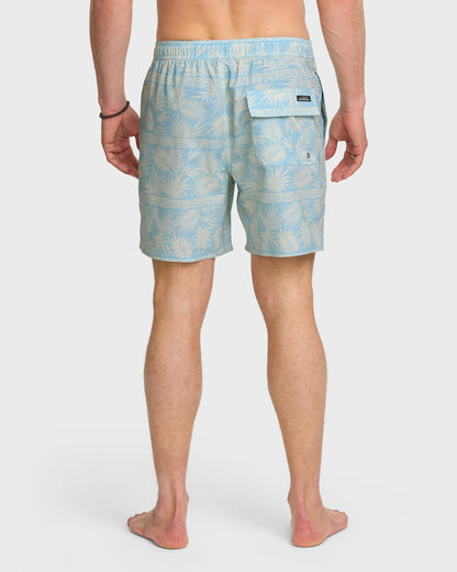 Quick Silver Waterman Fern Garden 17" Swim Trunks - Beach Blue